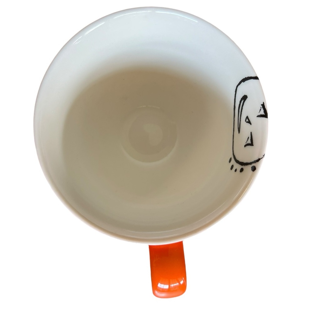 STARBUCKS 2007 10 oz Halloween Coffee Tea Mug Pumpkins Orange White Gift - Picture 3 of 7